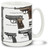Walther pistol coffee mug. Walther pistol mug is dishwasher and microwave safe.