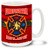 Fireman mug features "Firefighter: First In Last Out" slogan on Fire Engine Red background and safety stripe! Firefighters Coffee Mug is dishwasher and microwave safe.