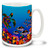 Colorful undersea hues give this Sea Turtle Coffee Mug an almost black-light dayglo appearance, capturing the other-worldly feel of a coral reef. Dive into life with this Turtle Reef Mug! 15oz Coffee Mug is durable, dishwasher and microwave safe. Personalize it with your name for only $3 more!