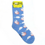 Foozys Blue Flying Pigs Womens Crew Socks