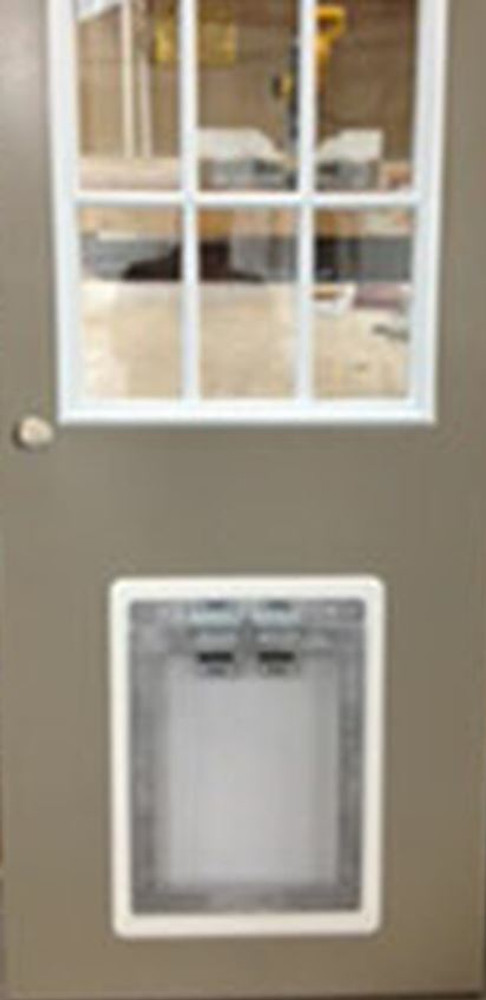 Heavy Duty Dog Door with Door Trim Kit in a door application
