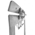 Heavy Duty spring hinges  hold the aluminum frame to allow dog to exit.