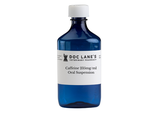 Caffeine 235 mg/ml Oral Suspension compounded by Doc Lane's Veterinary Pharmacy.