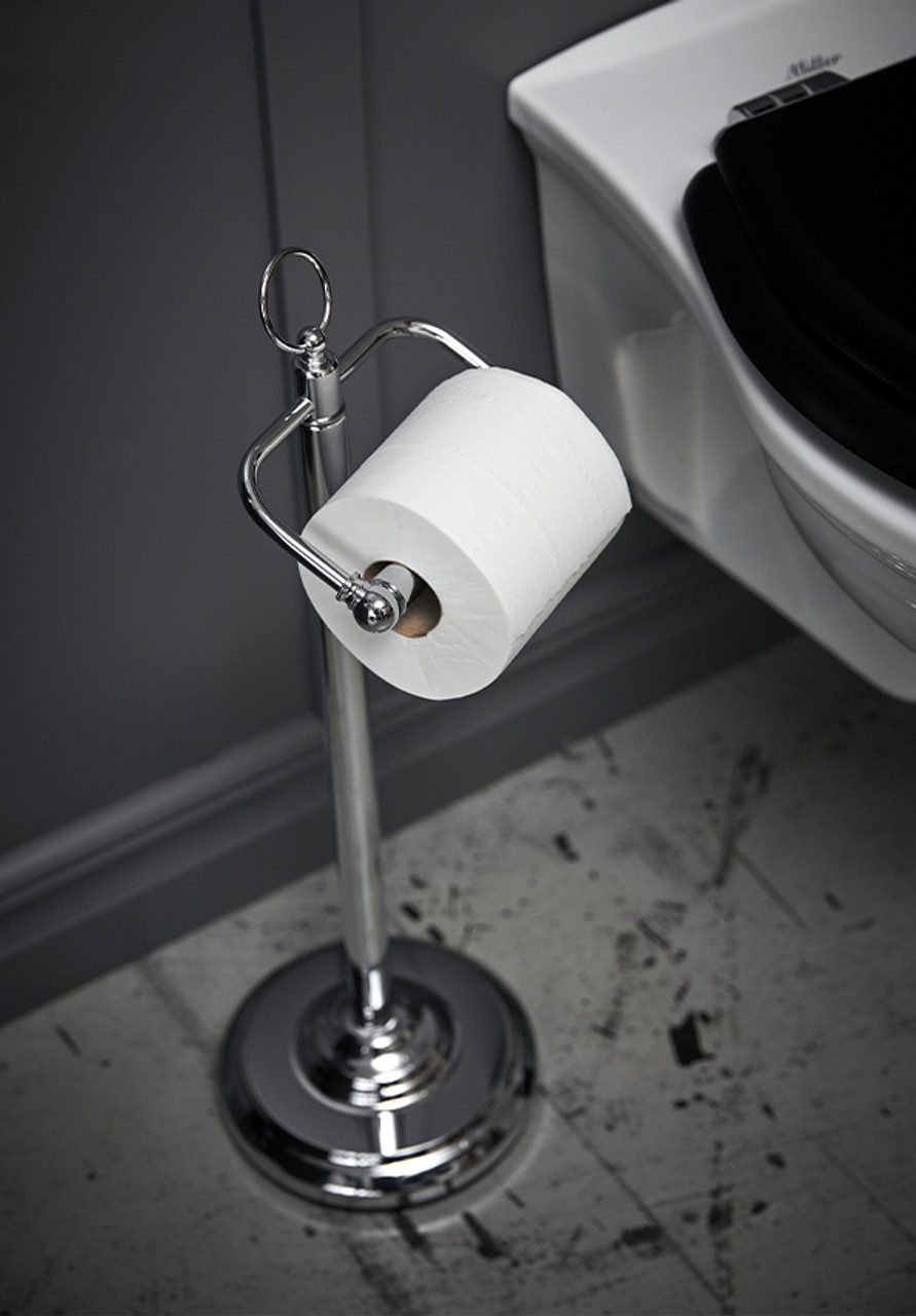 floor mounted toilet roll holder