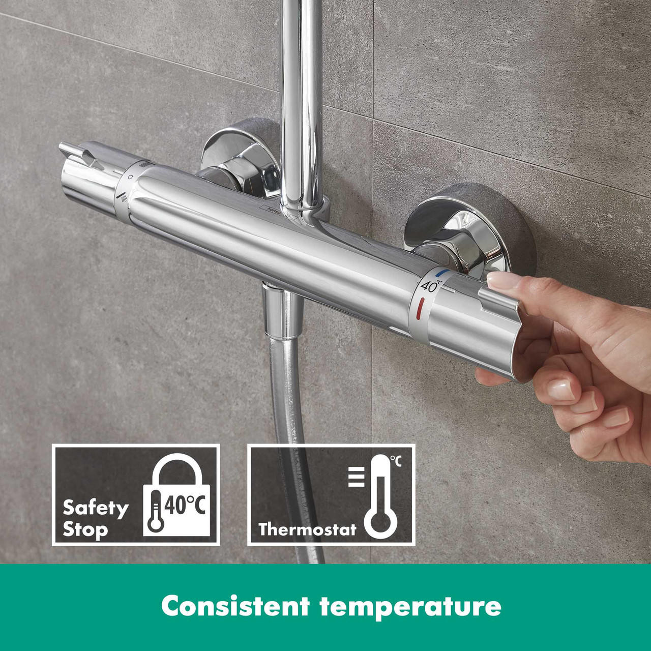 Hansgrohe Croma Showerpipe 220 1Jet With Thermostat 27185000