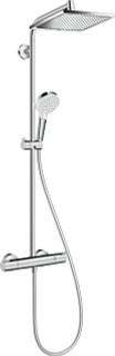 hansgrohe Crometta E Showerpipe 240 1Jet With Thermostat  Junction 2 Interiors Bathrooms