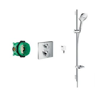 hansgrohe Square Valve With Raindance Select Rail Kit  Junction 2 Interiors Bathrooms