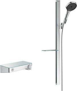 hansgrohe Round RainFinity Rail Kit With Select Valve  Junction 2 Interiors Bathrooms