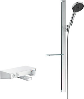 hansgrohe Round RainFinity Select Rail Kit W/Select Bath/Shower Valve  Junction 2 Interiors Bathrooms