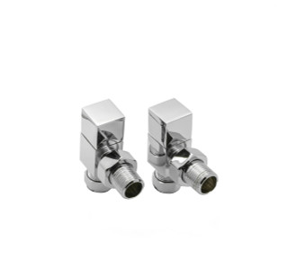 Reina Loge Radiators Valves - Polished Angled  Junction 2 Interiors Bathrooms