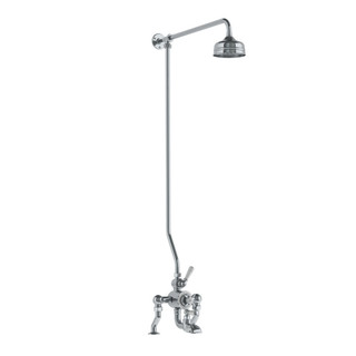  Lefroy Brooks Godolphin Deck Mounted Thermostatic Bath Shower Mixer - 5" Rose 