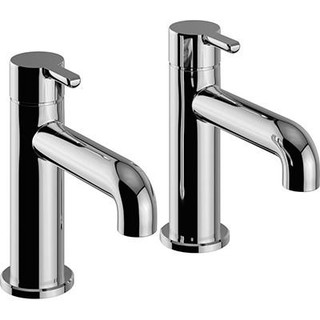  Heritage Dartmouth Basin Pillar Taps Chrome 