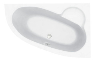 Pearlescent SUPERCAST Bath  1500x950x600mm No Tap Hole Offset Cornerwith legs  Junction 2 Interiors Bathrooms