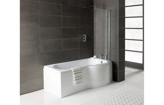 P-Shape Single End Bath 1700x700-850x410mm No Tap Hole Only  Junction 2 Interiors Bathrooms