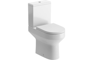 Positano Close Coupled Open Back WC Toilet & Soft Close Seat - Low