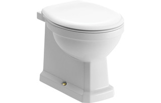 Piva Back To Wall WC Toilet w/Brushed Brass Finish & Soft Close Seat  Junction 2 Interiors Bathrooms