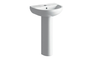 Ilana 500x390mm 1 Tap Hole Basin & Full Pedestal  Junction 2 Interiors Bathrooms