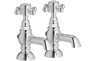 J2 Bathrooms Thale Basin Pillar Taps - Chrome JTWO105776 