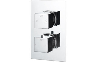 J2 Bathrooms Capella Thermostatic Two Outlet Twin Shower Valve JTWO105840 