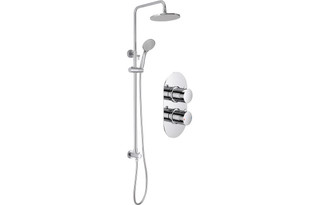 J2 Bathrooms Ara Shower Pack Two - Two Outlet Twin Shower Valve with riser & Overhead Kit JTWO105890 