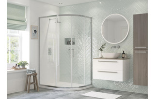 J2 Bathrooms Euphrates 900x760mm 2 Door Offset Shower Quadrant - Chrome JTWO101464 