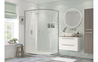 J2 Bathrooms Euphrates 1000x800mm 1 Door Offset Shower Quadrant - Chrome JTWO101469 