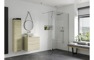 J2 Bathrooms Yukon 500mm Wetroom Shower Panel & Support Bar - Chrome JTWO107513 