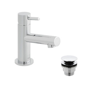  VADO Zoo Mini Mono Basin Mixer Single Lever Smooth Bodied with Universal Basin Waste ZOO-100M/CC-C/P 