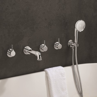 Crosswater MPRO Industrial 5 Hole Bath Filler with Spout & Handset