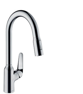 hansgrohe Focus M42 Single Lever Kitchen Mixer 220 Pull-Out Spray 2 Jet  Junction 2 Interiors Bathrooms