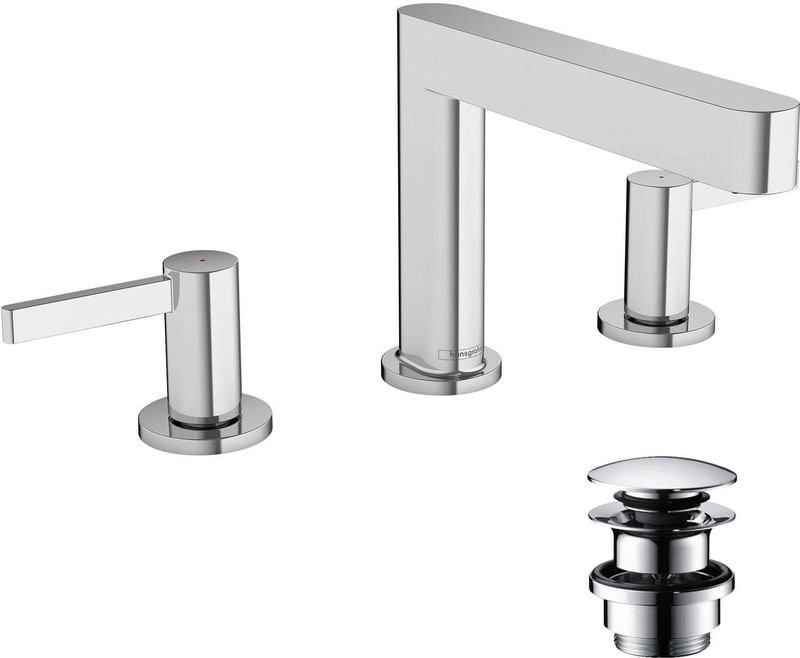 hansgrohe Finoris 3-Hole Basin Mixer 110 With Push-Open Waste Set  Junction 2 Interiors Bathrooms