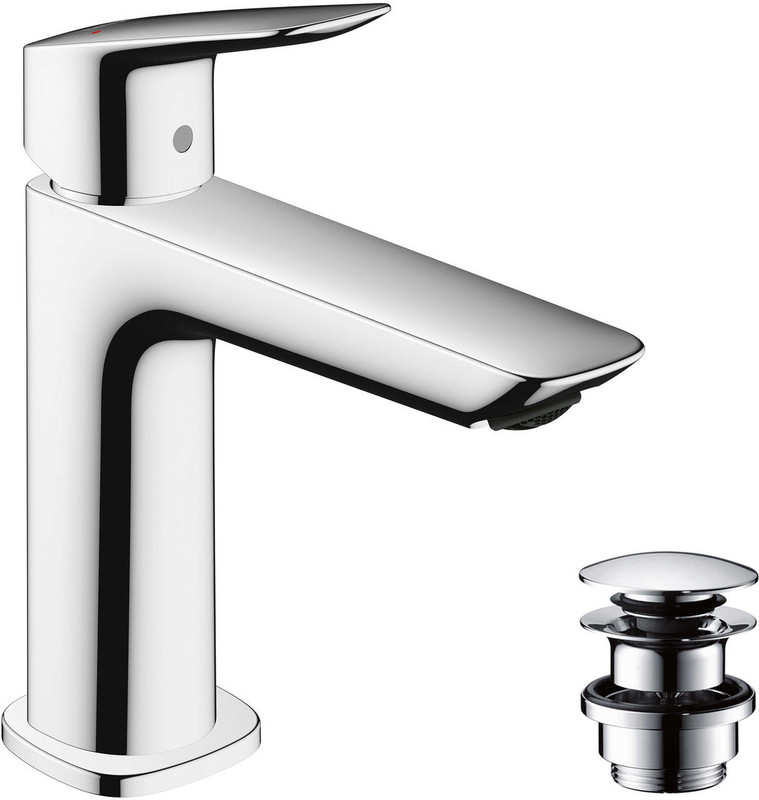 hansgrohe Logis Single Lever Basin Mixer 110 Fine with Push Open Waste  Junction 2 Interiors Bathrooms