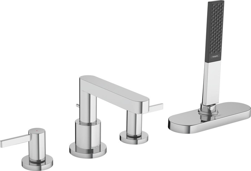 hansgrohe Finoris 4-Hole Rim Mounted Bath Mixer With sBox  Junction 2 Interiors Bathrooms