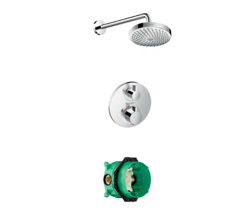 hansgrohe Croma Select S Ecostat 1Way Wall Mounted Overhead Shower  Junction 2 Interiors Bathrooms