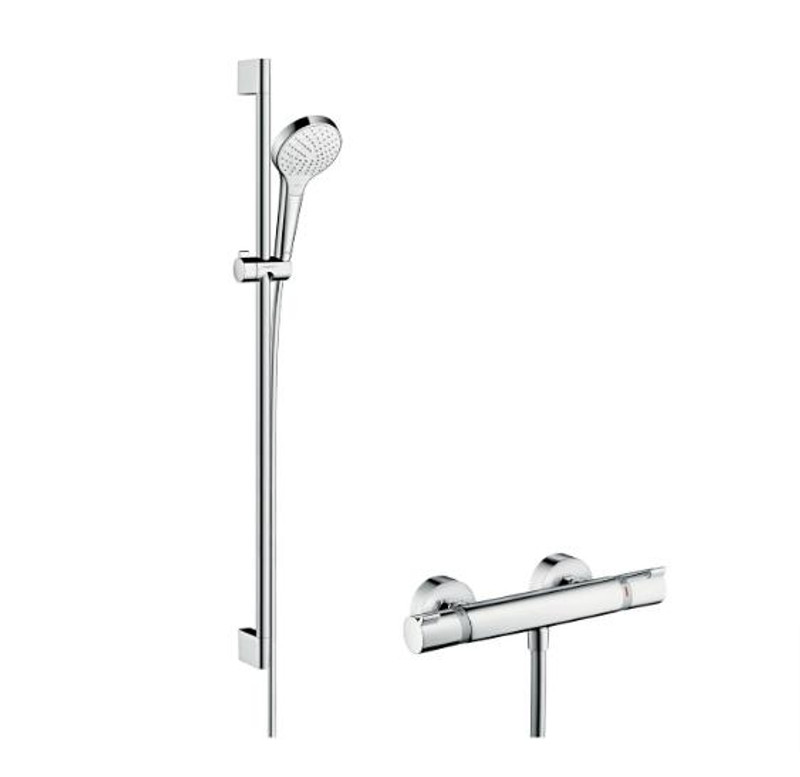 hansgrohe Round Croma Select Rail Kit With Valve  Junction 2 Interiors Bathrooms