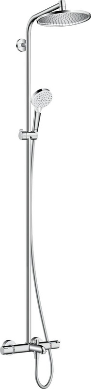 hansgrohe Crometta S Showerpipe 240 1Jet With Bath Thermostat  Junction 2 Interiors Bathrooms