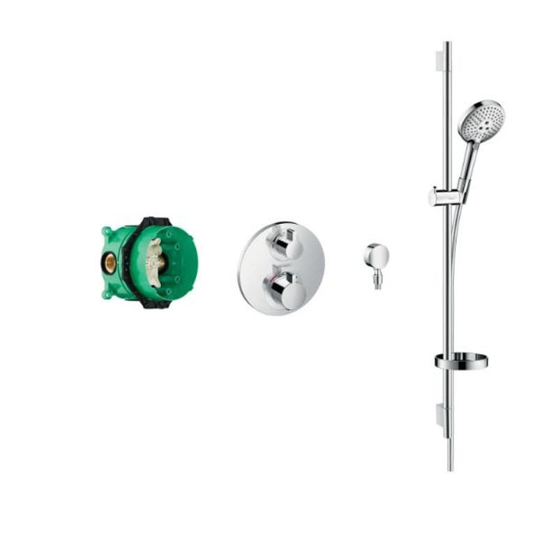 hansgrohe Round Valve With Raindance Select Rail Kit  Junction 2 Interiors Bathrooms