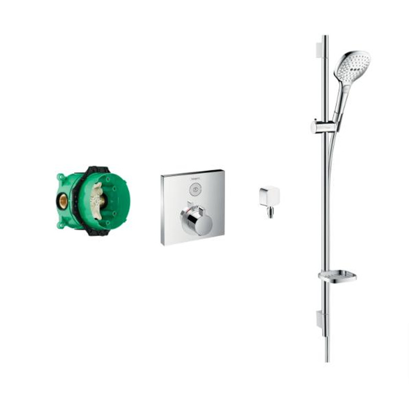 hansgrohe Square Select Valve With Raindance Select Rail Kit  Junction 2 Interiors Bathrooms