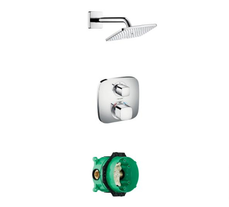 hansgrohe Raindance E Overhead Shower Ecostat 1Way Wall Mounted  Junction 2 Interiors Bathrooms