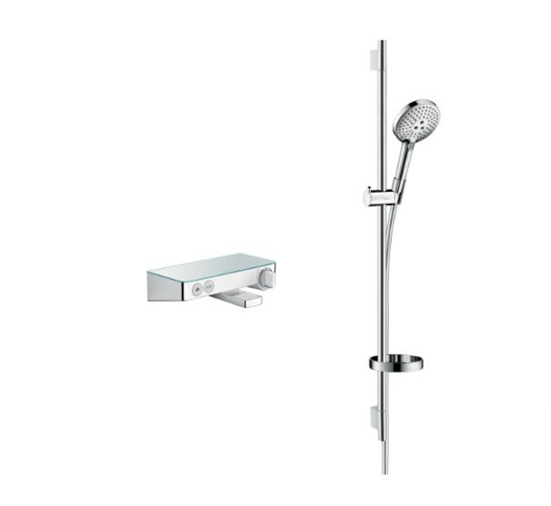 hansgrohe Round Raindance Select Rail Kit Wtih Select Bath Shower Valve  Junction 2 Interiors Bathrooms