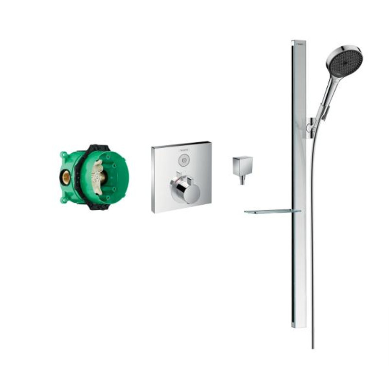 hansgrohe Square Select Valve With RainFinity Slide Rail Kit  Junction 2 Interiors Bathrooms