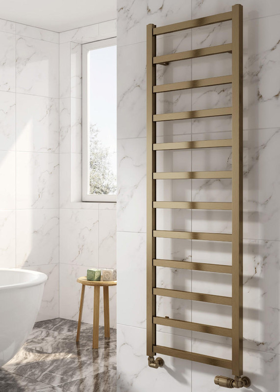 Reina Fano Aluminium Towel Rail - 720 X 485 Bronze Satin  Junction 2 Interiors Bathrooms