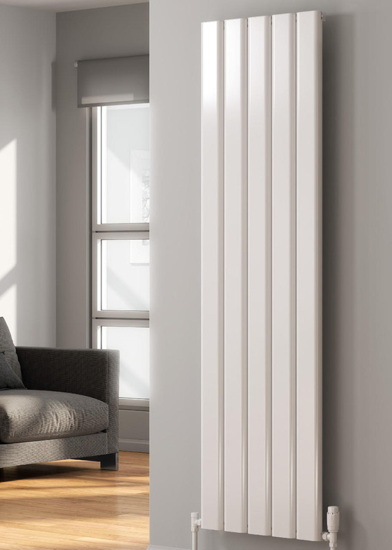 Reina Vicari Vertical Aluminium Radiator - 1800 X 300 Double White  Junction 2 Interiors Bathrooms