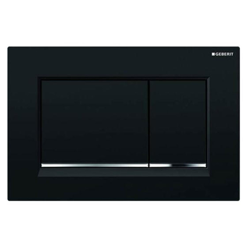 Geberit Flush Plate Sigma30 For Dual Flush - Black/Gloss Chrome Plated  Junction 2 Interiors Bathrooms