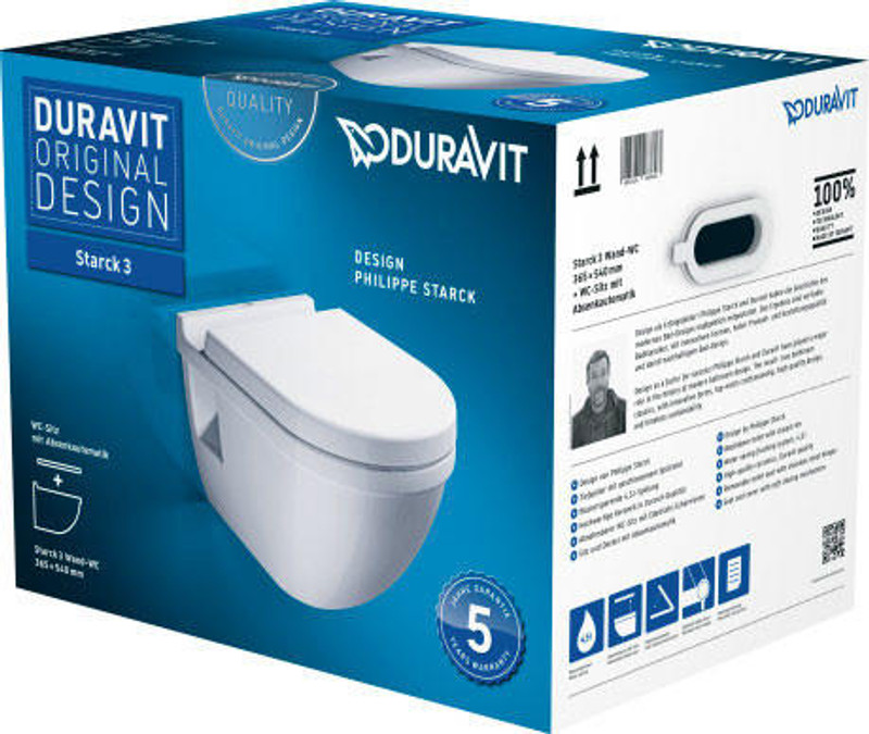 Duravit Starck 3 Toilet-Set WM, Washdown Model, Inc Seat & Cover  Junction 2 Interiors Bathrooms