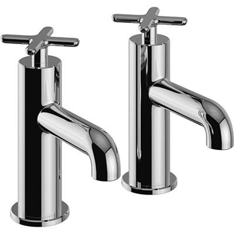  Heritage Salcombe Bath Pillar Taps Chrome 