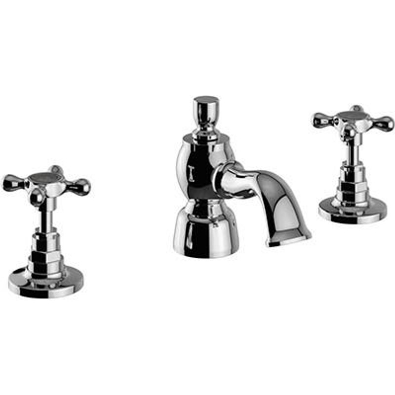  Heritage Trinity 3 Tap Hole Basin Mixer Chrome 