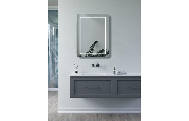 Laura 500x700mm Rectangle Front-Lit LED Bathroom Mirror  Junction 2 Interiors Bathrooms