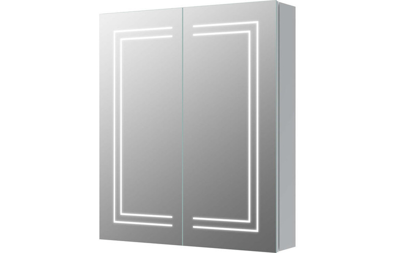 Lustrous 600mm 2 Door Front-Lit LED Bathroom Mirror Cabinet  Junction 2 Interiors Bathrooms