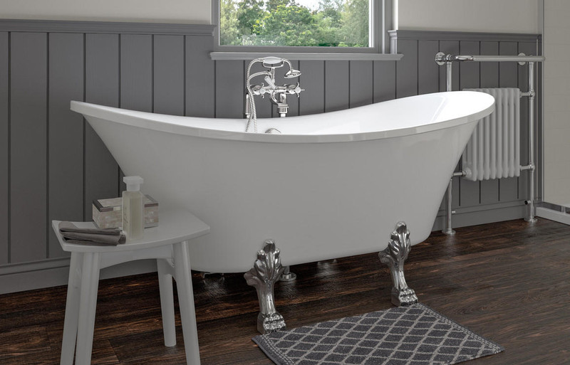 Majestic Pearl Freestanding  Bath 1760x710x775mm No Tap Hole with feet  Junction 2 Interiors Bathrooms
